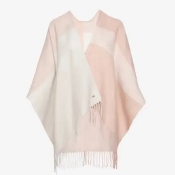 SOIA & KYO Soft Pink Colorblock Poncho Scarfigan - Picture 3 of 7
